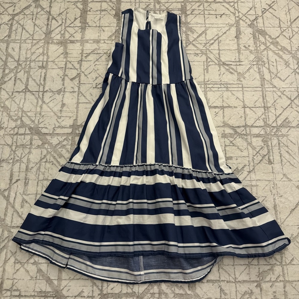 Abercrombie Kids Girls Dress Size 7/8 Blue White Striped Sleeveless Dress‎ NWOT